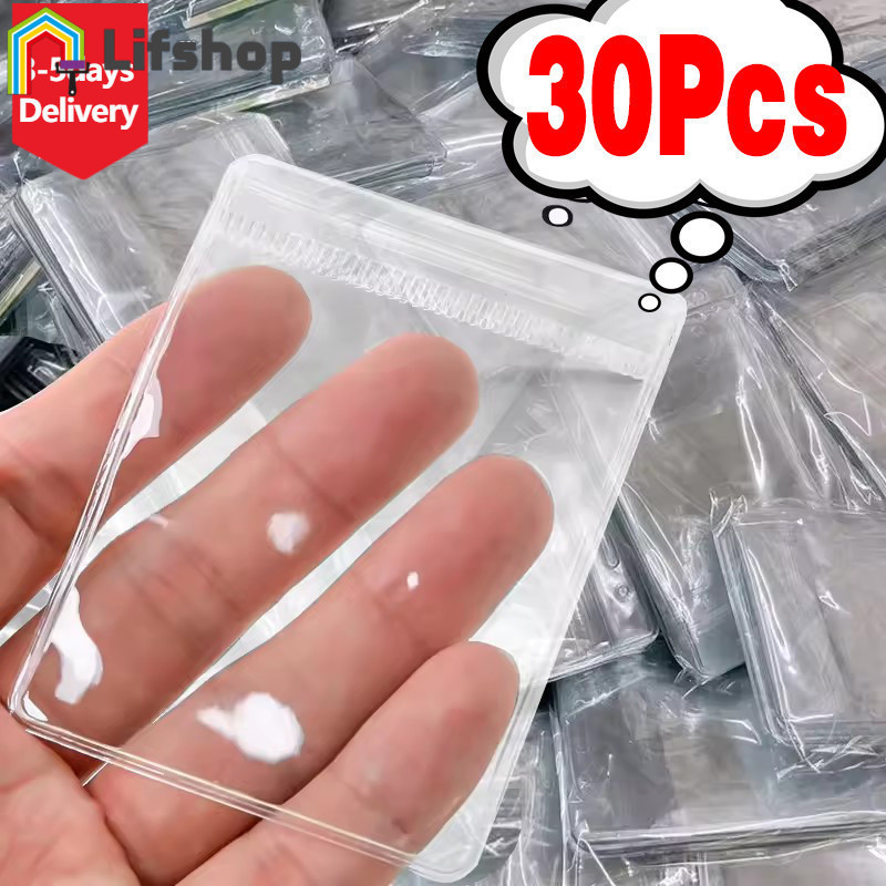 [HGB] 10/20/30 ชิ้นคริสตัลถุงเก็บ PVC ใส, การออกแบบกันน้ําปิดผนึกตัวเองสําหรับเครื่องประดับ/สินค้าขนาดเล็ก, รวม 8 ขนาด (4x6 ซม. ถึง 13x13 ซม.), องค์กรดู
