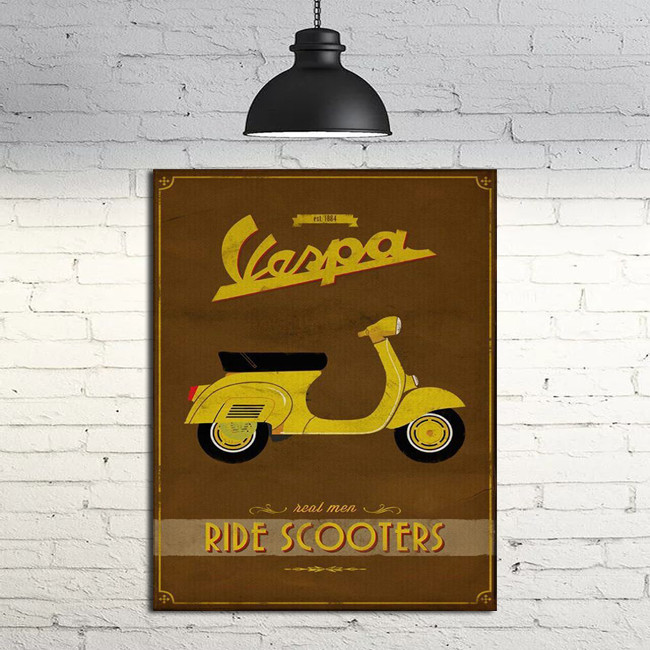 SS56 โปสเตอร์ติดผนัง Vespa Ride Classic