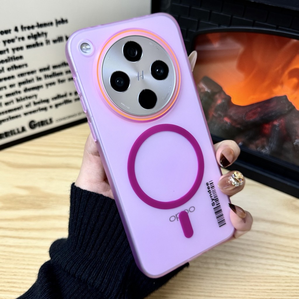 เคสโทรศัพท์แม่เหล็กสำหรับ ออปโป้ Oppo Reno 14F 14 13F 12F 13 Find X8 X8s Plus A5 Pro 5G 4G Case เคสป้องกันการกระแทกแบบด้านลายบาร์โค้ดสร้างสรรค์