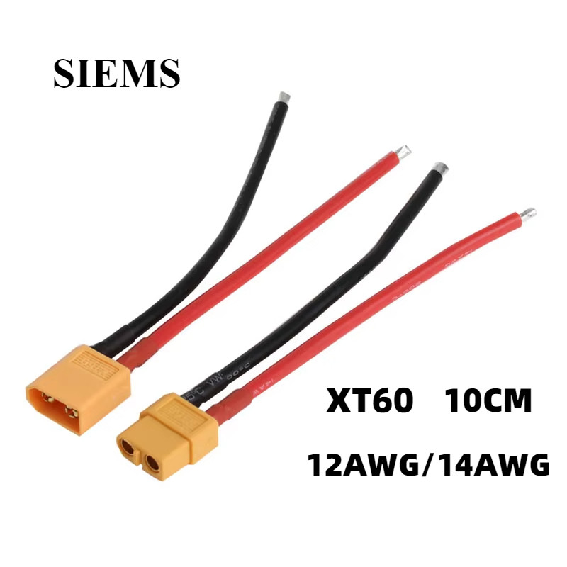 Xt60 ชายหญิงปลั๊กขั้วต่อพร้อมสายซิลิคอน Wire12AWG/14 AWG 10 ซม.อะแดปเตอร์แปลงสายไฟ