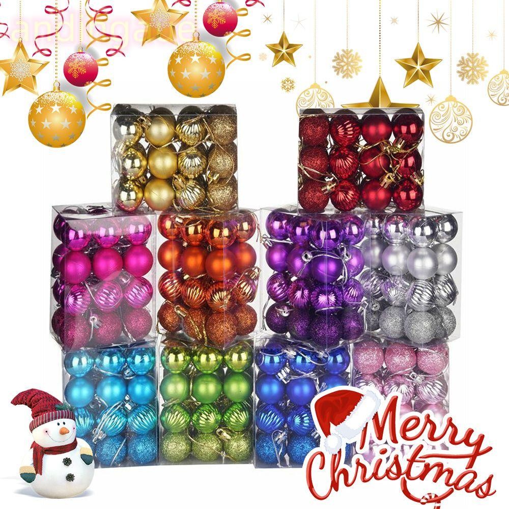 Andin 24 ชิ้นต้นคริสต์มาสลูกบอลแขวน Merry Christmas Xmas จี้เครื่องประดับงานแต่งงาน