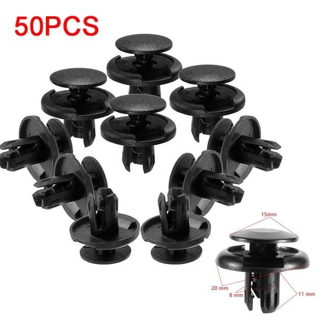 50 ชิ้น/เซ็ต Auto กันชน Fastener 6/8 มม.Rivet Retainer Push เครื่องยนต์ฝาครอบรถแผงประตูคลิป Fasteners