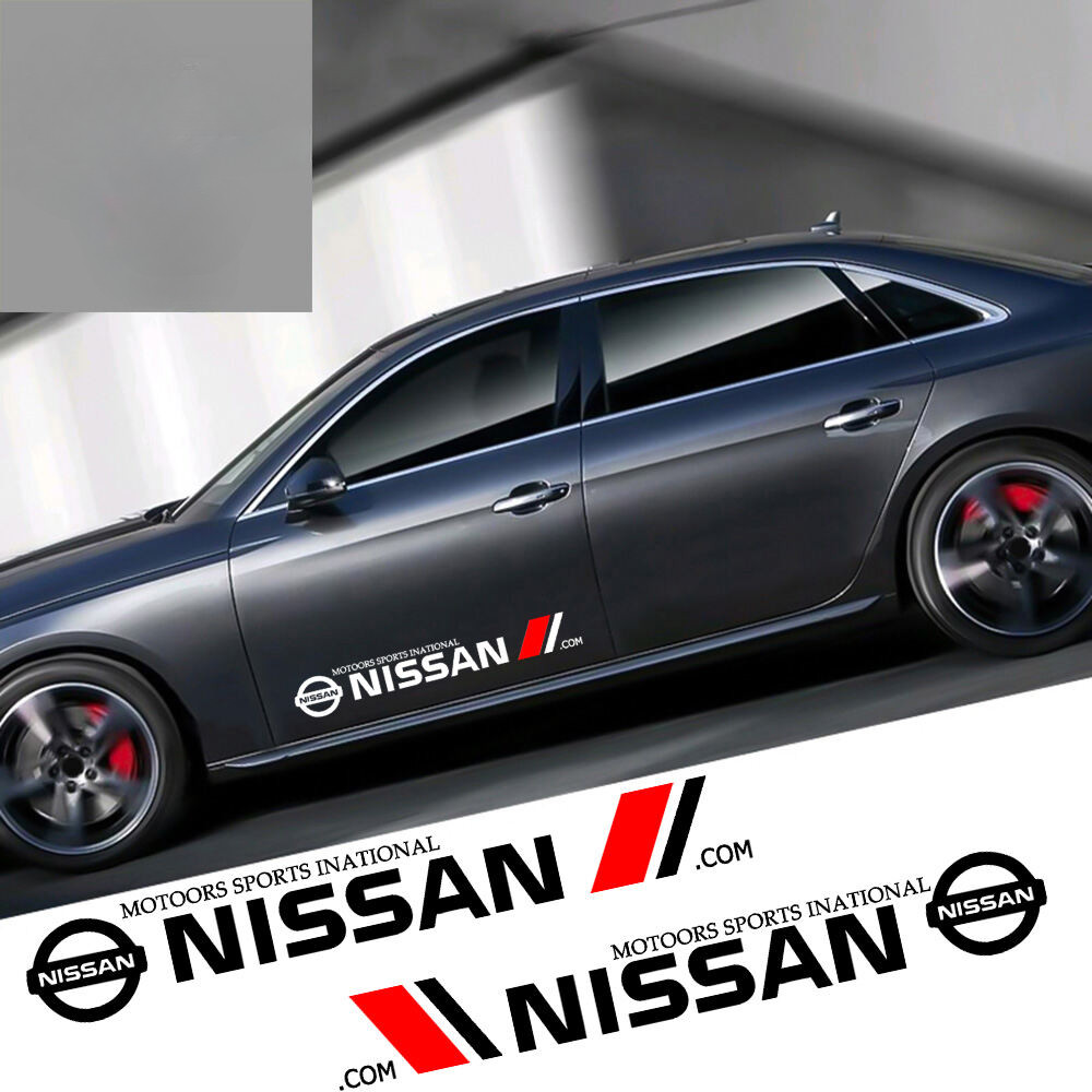 Xm-1 คู่ด้านข้างกระโปรงสติกเกอร์ไวนิลกันน้ําสําหรับ Nissan Juke Patrol Tiida หมายเหตุ Serena Kicks Cube Y62 Versa J11 Decal Body DIY ตกแต่งรถ