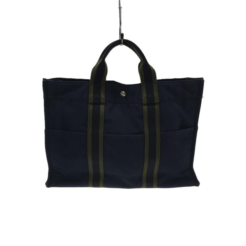 Hermes Canvas Navy Tote Bag NVY Flute Toe Direct from Japan มือสอง
