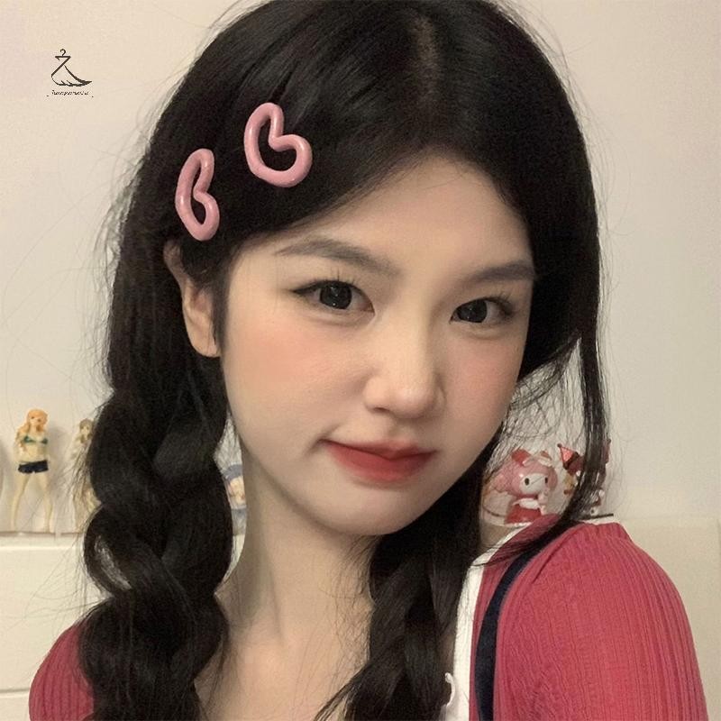 [HSSL] 2 ชิ้นกิ๊บหัวใจสาวสีหวานหัวใจ Barrettes Hairpin กิ๊บติดผมด้านข้างสําหรับผู้หญิงอุปกรณ์เสริม MCL7717