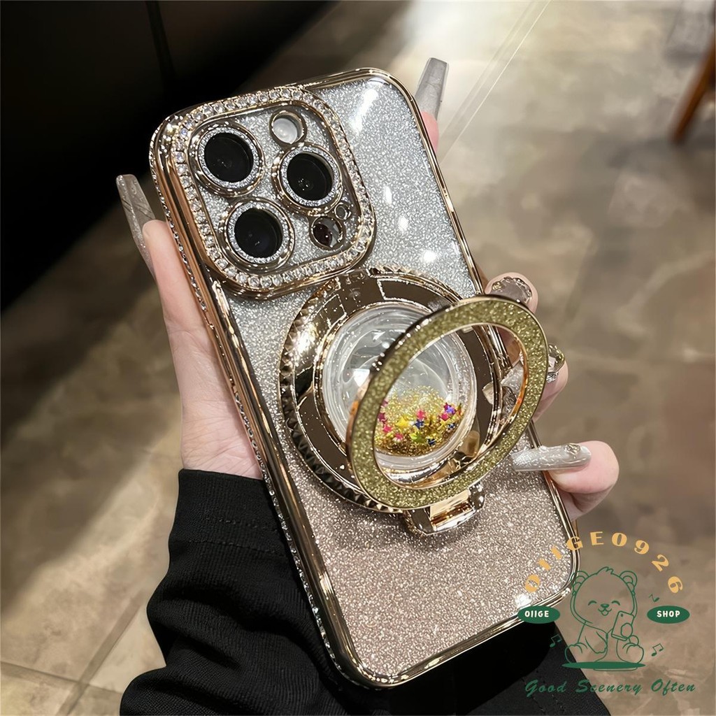 เคส iphone16 Diamond วงเล็บทรายดูดเคสโทรศัพท์ iphone16 Pro Max 15 14 13 12 11 เคสสําหรับเคส iPhone ซิลิโคนนุ่ม TPU กันกระแทก