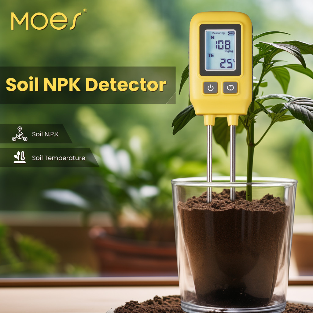 MOES Soil NPK Temperature Sensor Nitrogen Phosphorus Potassium Detector Nutrient Fertility Meter Tes
