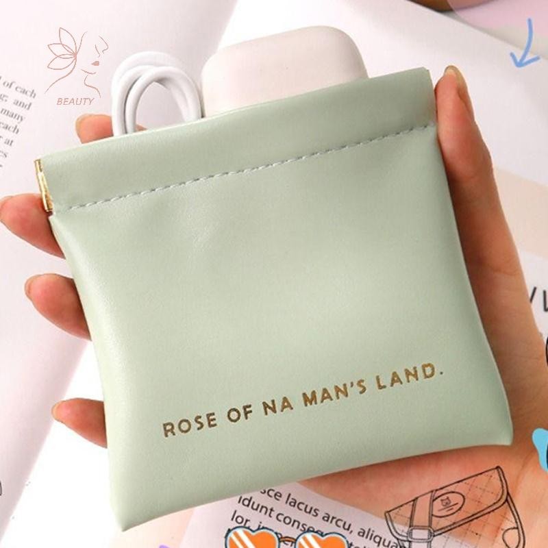 [เมย์บิวตี้] Simple Lip Cosmetic Storage Bag Womens Fashion Portable Mini Key Jewelry Cosmetic Storage Bag Handbag Multi-Purpose Bag {TH}