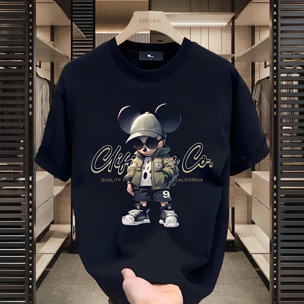(จัดส่งตลอด 24 ชั่วโมง)Woo Right เสื้อยืด เสื้อยืดชาย ผ้าฝ้าย คอกลม พิมพ์ลายการ์ตูน ทรงหลวม ขนาดใหญ่ สไตล์ฮิปฮอป