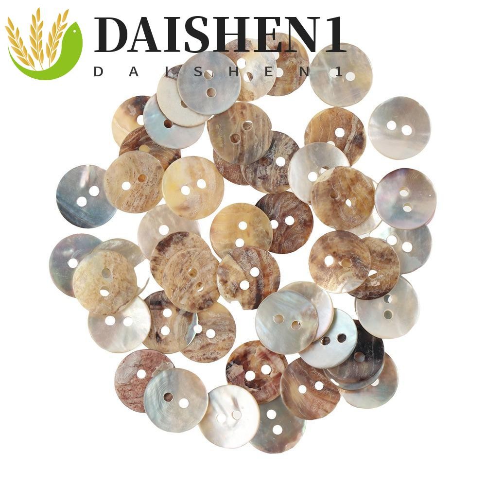 Daishen1 กระดุม รูปเปลือกหอย 2 รู สําหรับตกแต่งเสื้อคาร์ดิแกน DIY