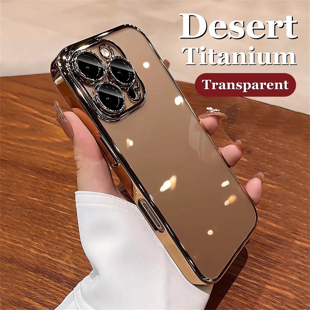 เคสโทรศัพท์ใสชุบทองเหมาะสําหรับ ไอโฟน 16 มือโปร สูงสุด 12 13 14 15 11 มือโปร สูงสุด16 พร้อมปกอ่อนโปร่งใส