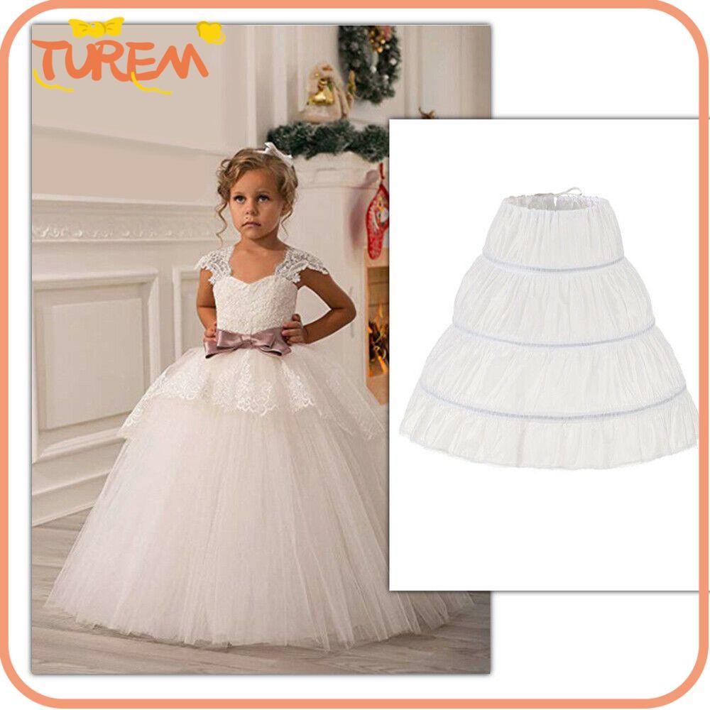 Turem ดอกไม้ Crinoline แฟชั่นเด็กกระโปรงเจ้าหญิงปรับได้