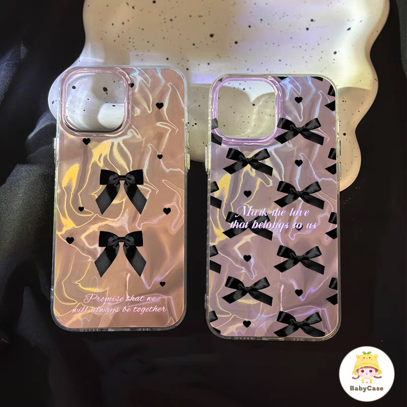 โรแมนติกสดโรแมนติกโบว์รักหัวใจระลอกอ่อนนุ่ม เคสไอโฟน 7Plus 16 13 11 15 12 14 Pro Max XR 7 16 8 15 Plus X XS Max SE 2022