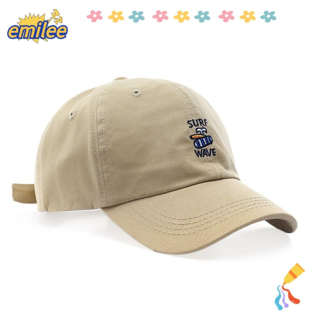 Emilee Snapback หมวกผู้ชายผู้หญิงฤดูร้อนผ้าฝ้าย Hip Hop แบบพกพา Peaked หมวก