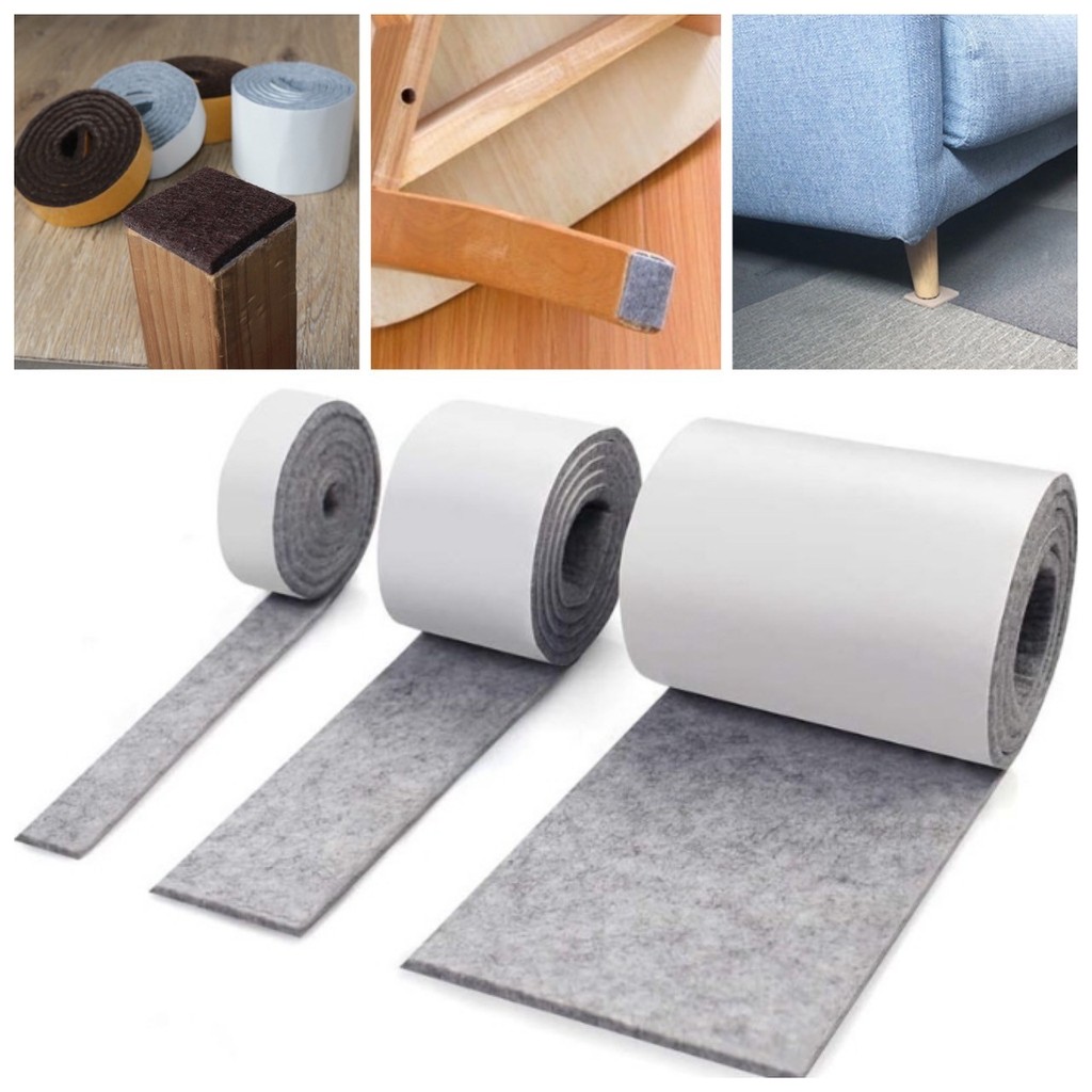 💢 เทป สักหลาด ผ้าสักหลาด แบบม้วน กาวในตัว เก็บเสียง ซับน้ำ ลดแรงกระแทรก รองขาเก้าอี้ โต๊ะ โซฟา รุ่นอัพเกรด ติดกว่าปกติ 💢