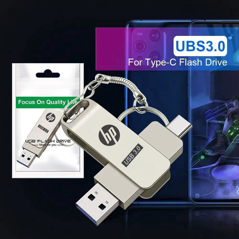 Hp 1TB 2TB USB Stick Key 2 IN 1 OTG แฟลชไดรฟ์ USB ไดรฟ์ปากกาเก็บแฟลชดิสก์ Type-C รองรับ iPhone15/16 iPad