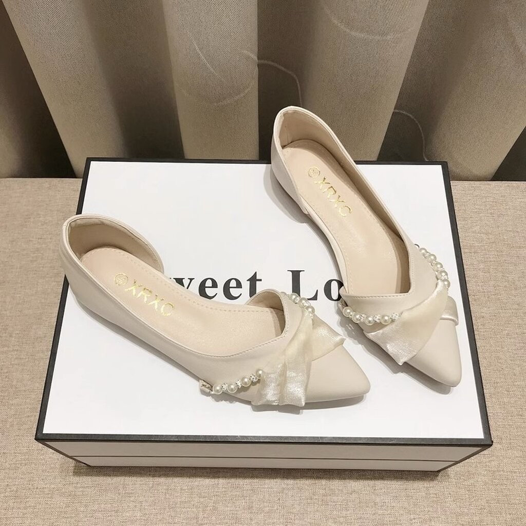 รองเท้าคัชชู รองเท้าสวมปลายแหลม รองเท้ารัดส้นเท้า สไตล์ลูกคุณหนู SHC01