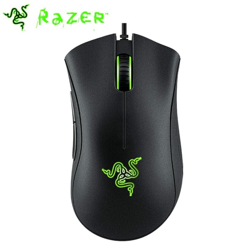 เมาส์สำหรับเล่นเกมRazer DeathAdder Essential Wired Gaming Mouse Mice 6400DPI Optical Sensor การเล่นเกม เมาส์