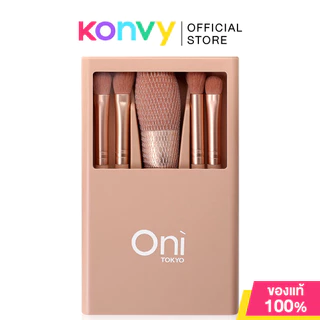 Oni Macaron Portable Makeup Brush Set With Mirror 5pcs โอนิ เซทแปรงแต่งหน้า 5 ชิ้น (Peach Pink/Sky Blue/Sakura Pink)