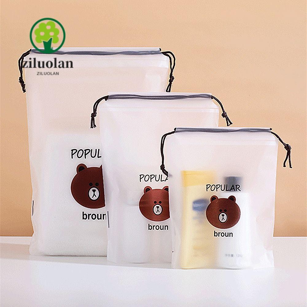 Ziluolan 1PC/3PCS กระเป๋าเครื่องสําอางรองเท้ากันน้ําโปร่งใสเสื้อผ้า Organizer