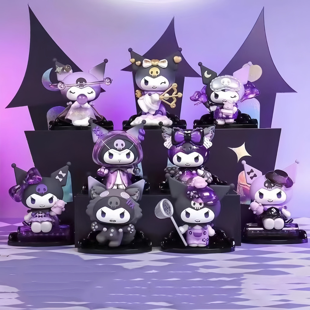 SANRIO Kuromi กล่องตาบอดมนุษย์หมาป่าฆ่าฮาโลวีนอินเทรนด์เล่น Kuromi แฮนด์เมดตุ๊กตาอุปกรณ์เสริมของขวัญ