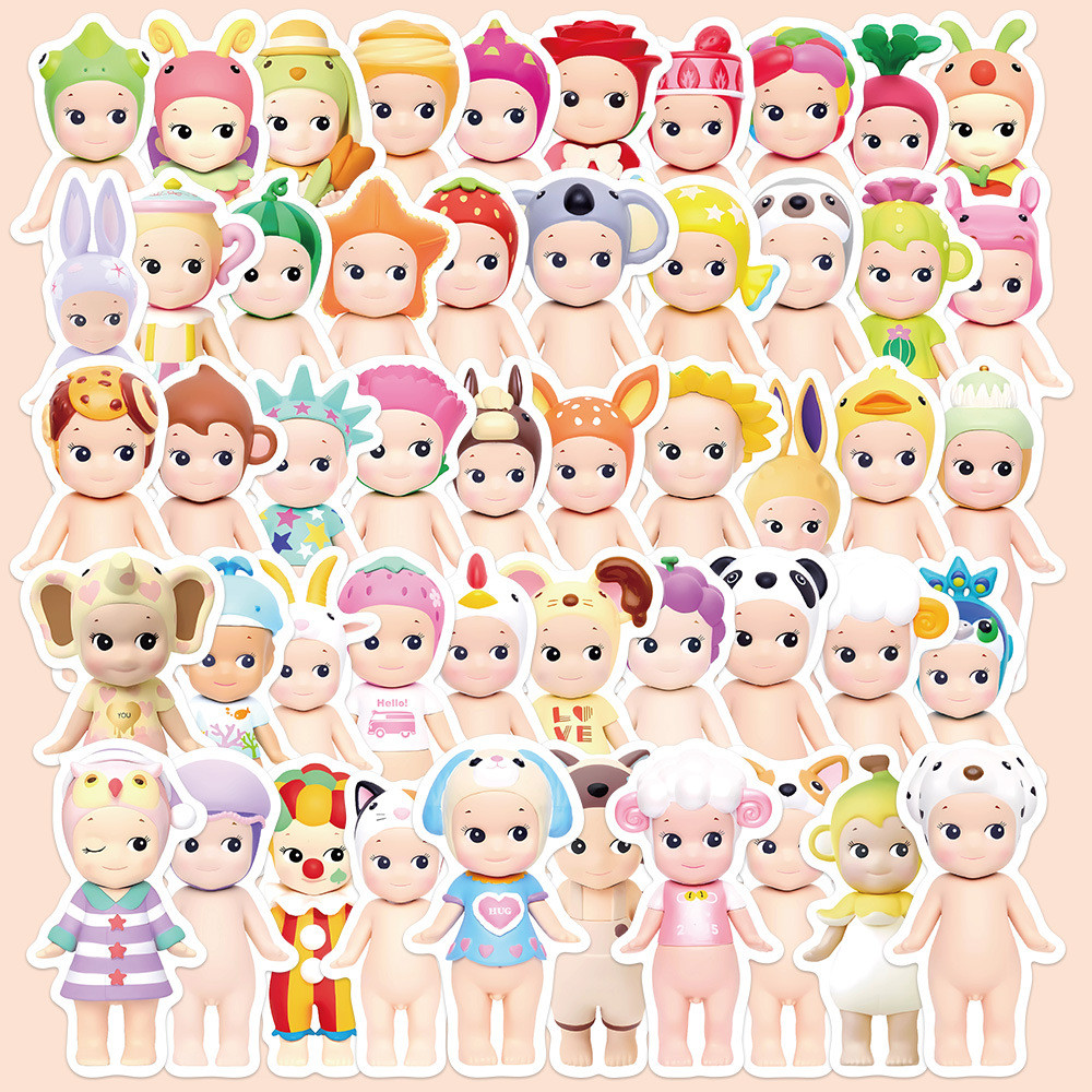 สติ๊กเกอร์ 50 ชิ้น ลายน่ารักซันนี่แองเจิล แต่งสมุด โทรศัพท์ เครื่องเขียน Sonny Angel ซันนี่ แองเจิล
