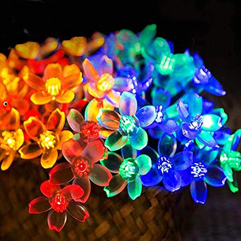 Onetimingnice กันน้ํากลางแจ้งสําหรับ Backyard สวนสนามหญ้ารั้ว Patio ตกแต่ง USB ขับเคลื่อนดอกไม้ Garland Festoon LED String Fairy Light Onetimingnice