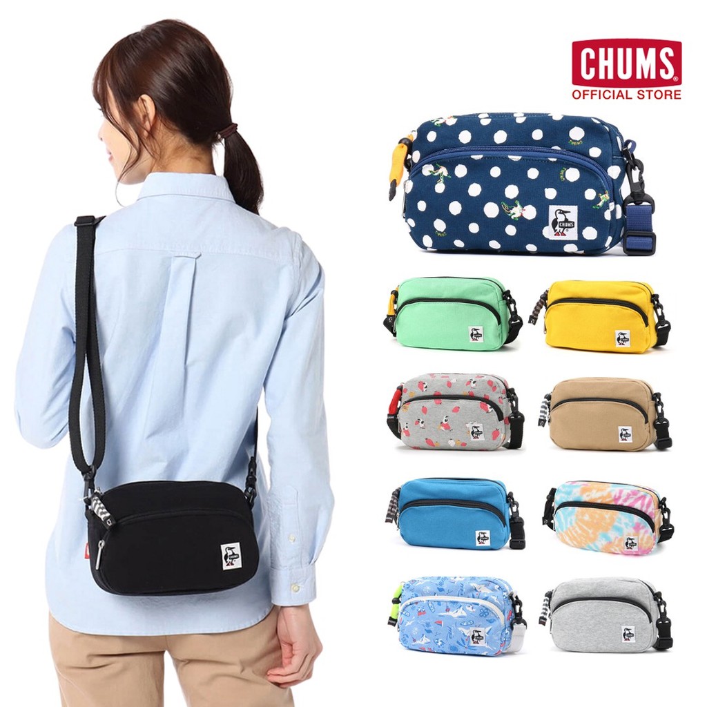 CHUMS Shoulder Pouch Sweat / กระเป๋าสะพายข้าง กระเป๋าคาดอกผู้หญิง/ผู้ชาย ผ้านุ่ม ชัมส์