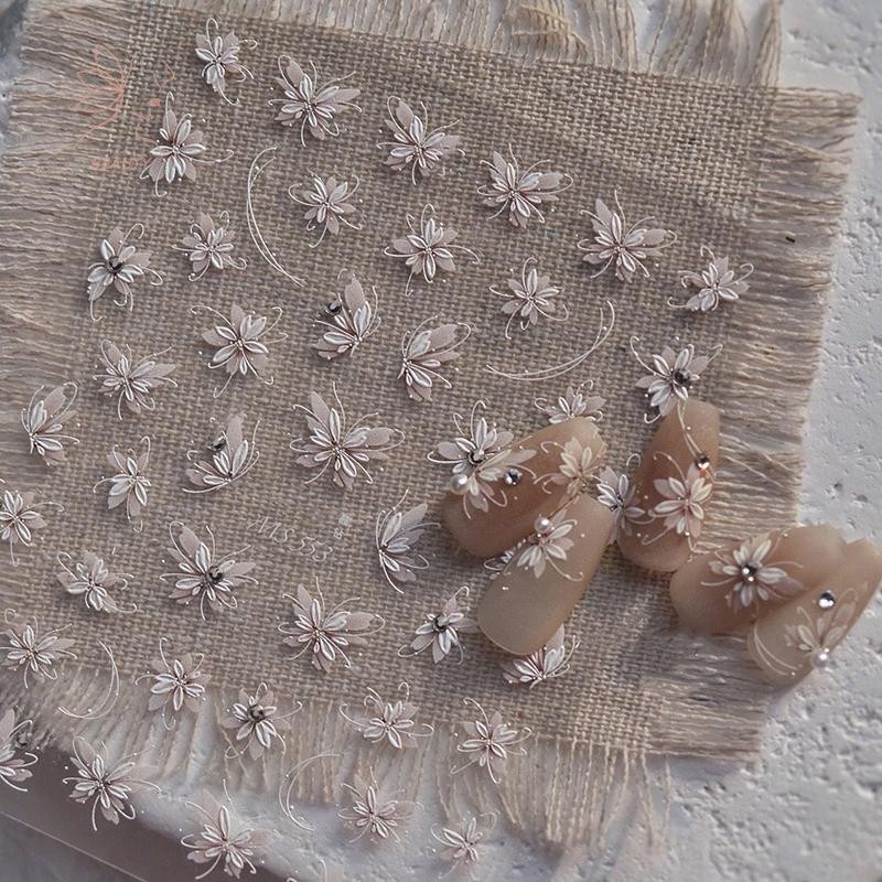 [maybeauty] 5d นูน Hand Draw Butterfly Self-Adhesive Decals กดบนเล็บ DIY อุปกรณ์ตกแต่งเล็บ {TH}