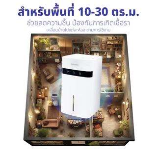 Kashiwa รุ่น HC-102 เครื่องลดความชื้น 1.2 ลิตร ลดกลิ่นอับ ป้องกันเชื้อรา กำลังไฟ 30 วัตต์ รับประกัน 1 ปี