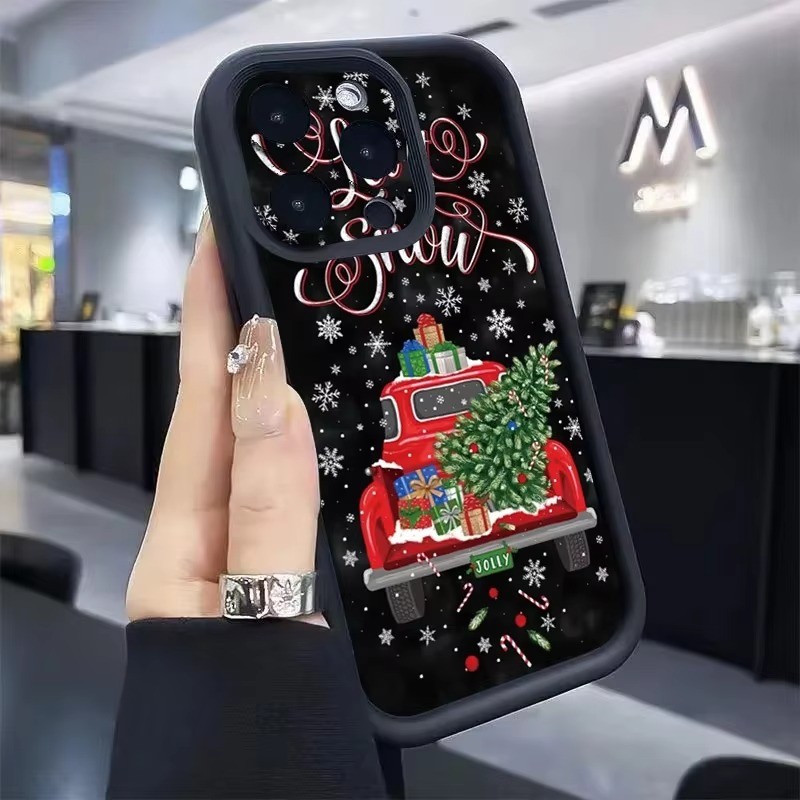 ฤดูหนาวของขวัญคริสต์มาสปลอกสําหรับ Xiaomi POCO X3 X6 F6 X5 F5 M6 Pro F3 Mi 14T 13T 15 12 13 Pro Mi 11 Lite 5G NE Snow แฟชั่นรถกันกระแทกซิลิโคนปก