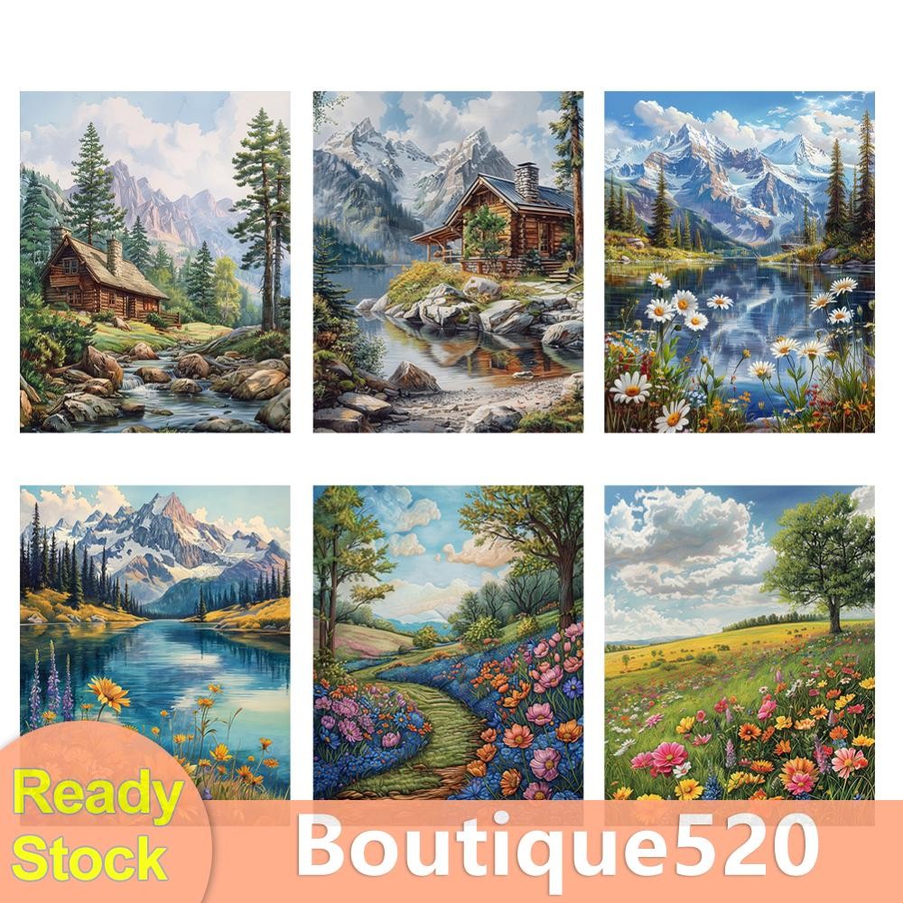 เย็บปักถักร้อยเต็มรูปแบบ Eco-ด้ายฝ้าย 11CT พิมพ์ House Cross Stitch Kit Art [boutique520.th]