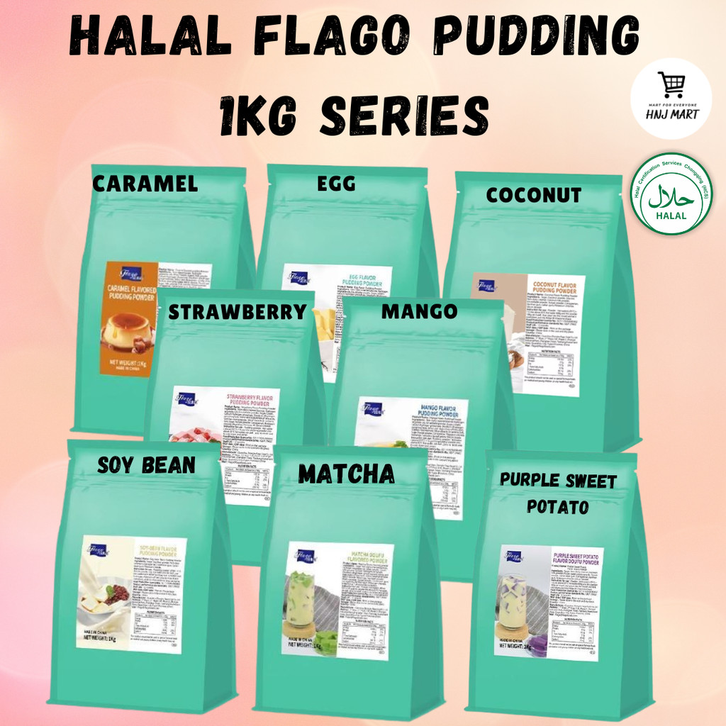 Hal Flago Instant Pudding Premix Powder 1kg Pudding Powder ผงหมัก