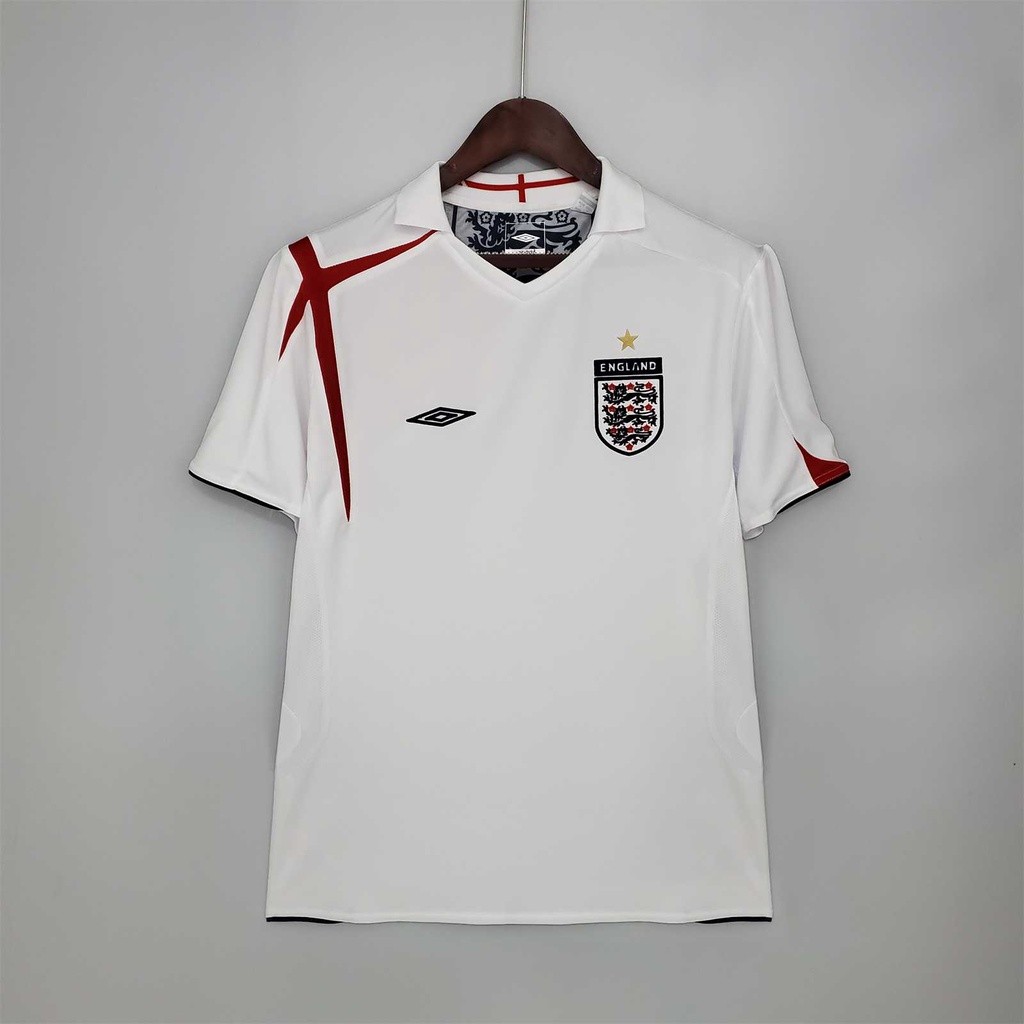 #E 06 Home Retro Soccer Jersey Football #BECKHAM #FERDINAND #ROONEY