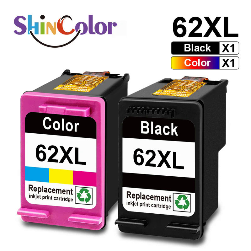Shincolor ตลับหมึกทดแทน62xl ผลิตซ้ำสำหรับ Hp62xl HP 62xl HP 62xl สำหรับ HP ENVY 5540 5640 Officejet 