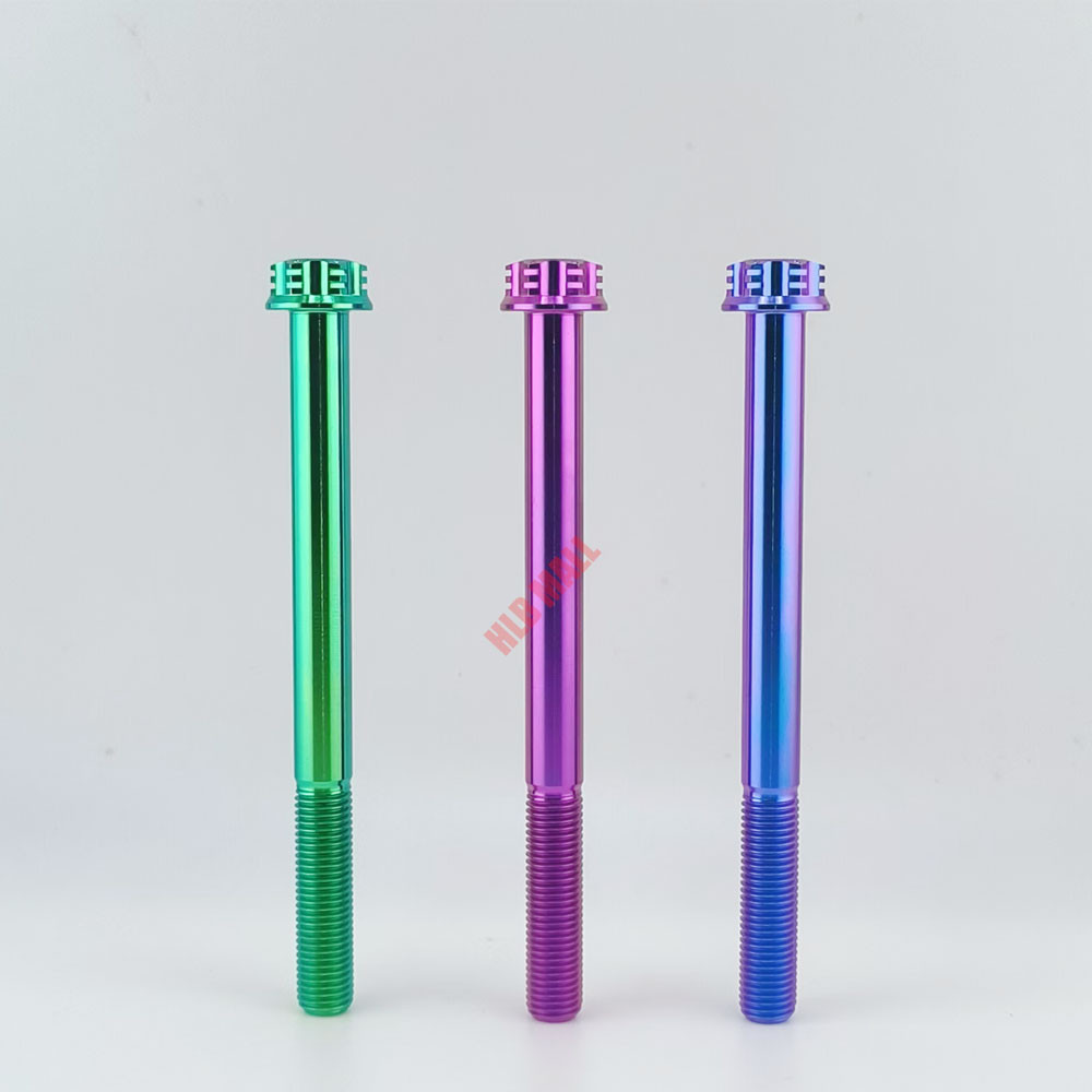 TC4/GR5 M10X100 110 120 130 เกลียวพิทช์ 1.5P หัวหน้าแปลนโลหะผสมไทเทเนียม Bolts หัวหน้าแปลน M10 สกรู - รูปที่ 3