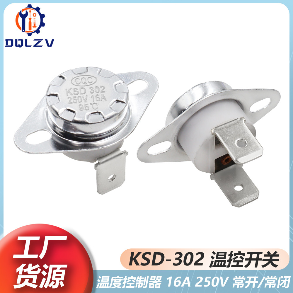 2pcs Thermostat ปกติปิด 16A 250V KSD302 60 90 160 180 240 250 85 300 องศา ksd301 เซรามิคอุณหภูมิสวิทช์ควบคุม