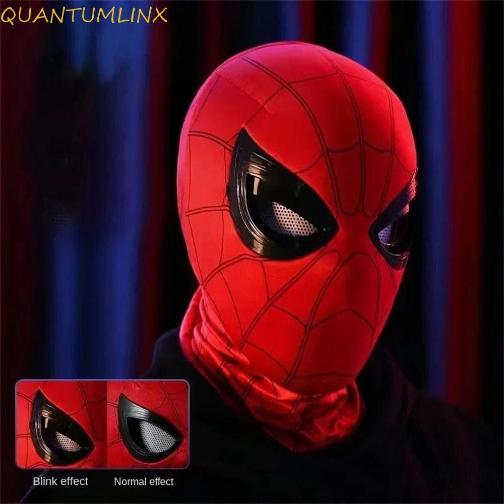 Quantuml หน้ากากสไปเดอร์แมน, ตา Movable Chin Control Spider-man หมวก, ของขวัญวันเกิดยืดหยุ่นหรูหรา Marvel Spider-man คอสเพลย์หน้ากากของขวัญของเล่น