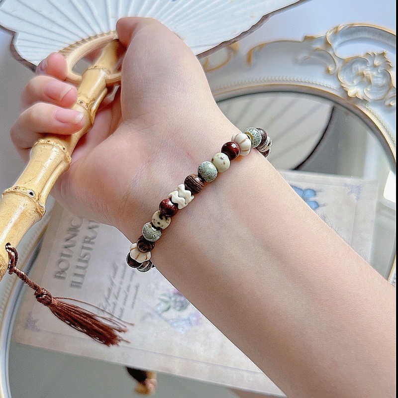 ใหม่สไตล์จีนสร้อยข้อมือเซรามิกโพธิ์ฟักทองลูกปัดสร้อยข้อมือหินธรรมชาติผู้หญิงสร้อยข้อมือ ราคา ถูกที่สุด ดีลบีเคเค แกลเลอรีภาพที่ 3