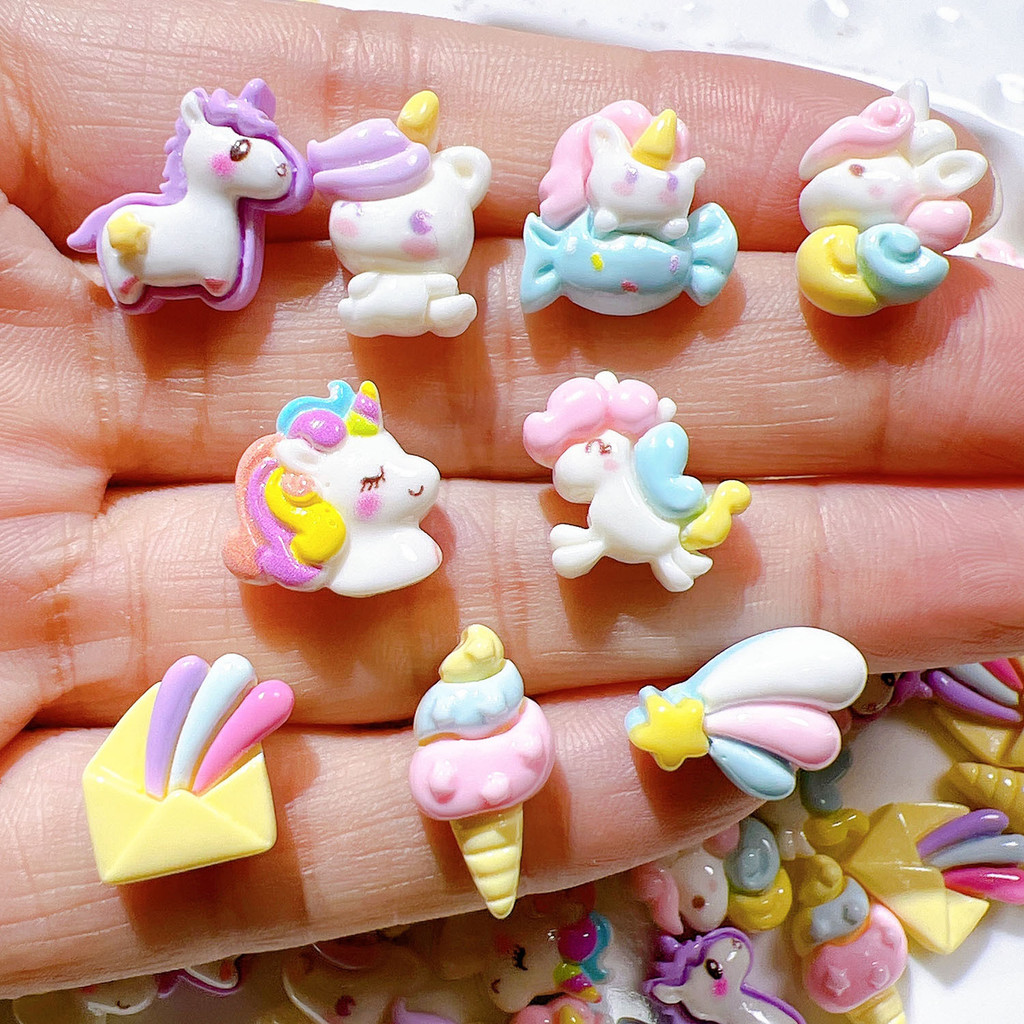 20ชิ้นมินิยูนิคอร์นเรซิ่นเสน่ห์สําหรับ ทําเอง (3-82)