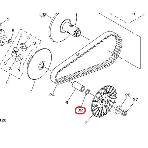 NVX 155 V2 WASHER PULLEY DEPAM IN PULLEY WASHER PULLEY FAN