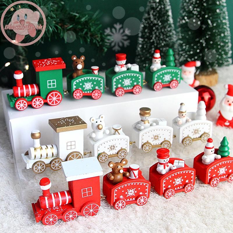 บีบลู คริสต์มาส 4-ปม รถไฟขนาดเล็กตกแต่งของขวัญเด็กคริสต์มาสปีใหม่พรรคตกแต่ง .
