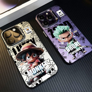 🔥COD🔥ใช้ได้ IPhone 12 13 14 15 16 Pro MAX 14 15 7 8 Plus XR XSMAX SE การ์ตูน ONE PIECE Luffy Zoro กรณีโทรศัพท์พรีเมี่ยม