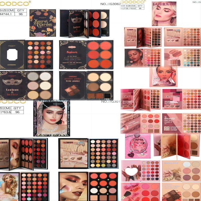 คอลเลกชันพาเลทอายแชโดว์รูปหนังสือใดรวมอายแชโดว์เนื้อแมทชิมเมอร์และบลัชออนที่กันในพาเลทแต่งหน้าหลายสี