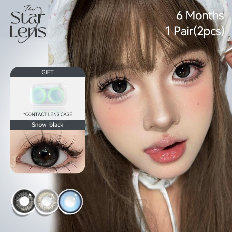 Starlens 14.5 มม.คอนแทคเลนส ์ สีอ ่ อนเกรด 0.0 คอนแทคเลนส ์ สีเทา 2 ชิ ้ นสําหรับ 6 เดือนใช ้