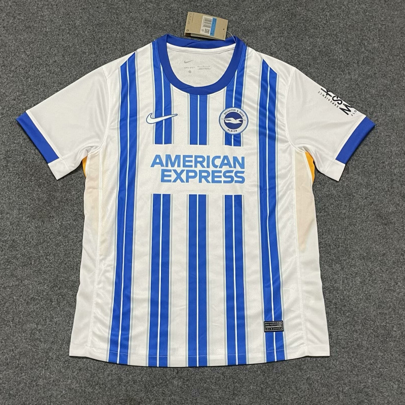 24-25 Brighton Home เสื้อฟุตบอล S-XXL ผู้ใหญ่แขนสั้น Quick Dry Sports Soccer Jersey AAA