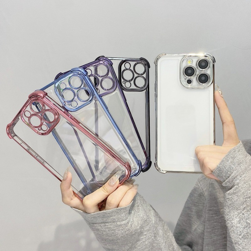 Clear Shockproof Luxury เคส VIVO V40 Lite V30 V29E V29 V27E V27 V25 Pro V23 Y03 Y19S Y18 Y36 Y27 Y100 Y50 Y30 4G 5G Y19 S1 Soft Four Corner Fall Prevention Shell TPU Case