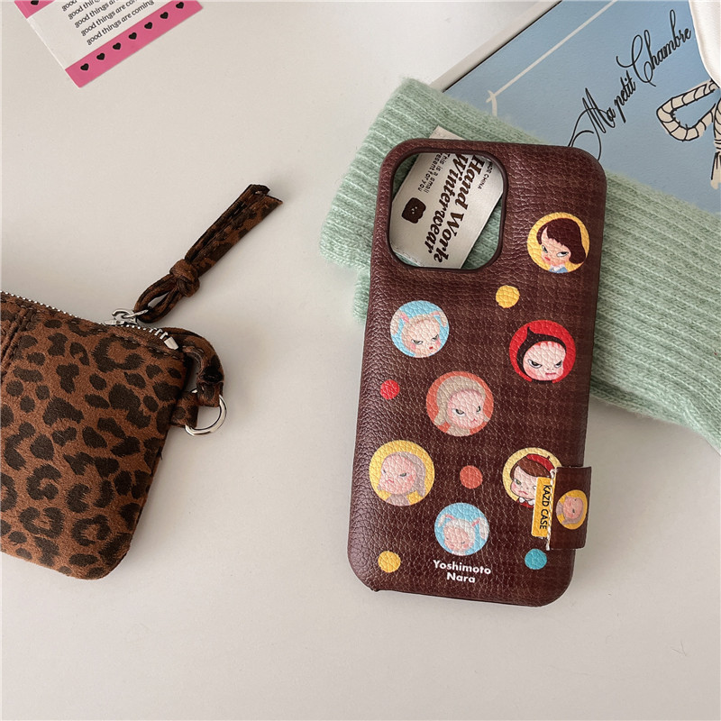 Iphone 16 Pro max 15 Pro max เคสโทรศัพท์วัสดุ PU ลายการ์ตูน