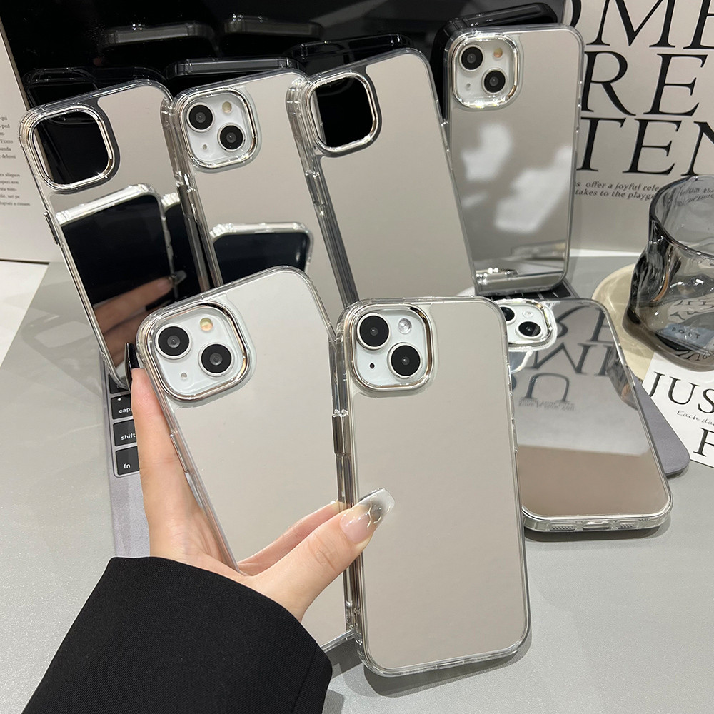 กระจกแต่งหน้าเคส For iPhone 16 Pro Max 11 13 14 15 17 Air 16promax 16pro 14promax 13promax 15promax เคสโทรศัพท์มือถือ