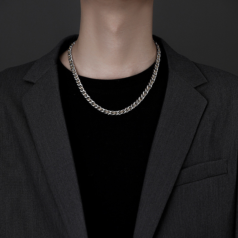 [มีในสต็อก] Boys American Fashion TITANIUM STEEL necklace